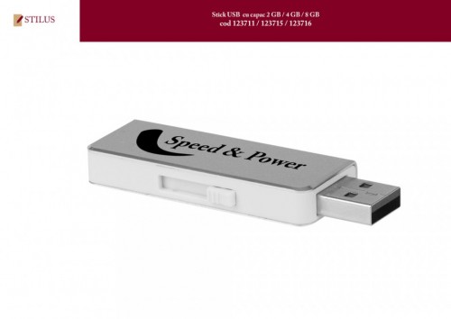 Stick USB argintiu personalizat