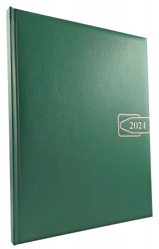 Agenda 2024, format A4, coperta verde inchis, pentru programari zilnice