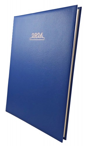 Agenda 2024, format A4, coperta albastra, buretata, 152 pagini, pentru programari zilnice