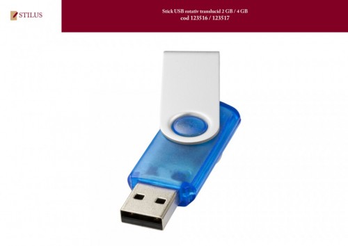 Stick USB albastru translucid